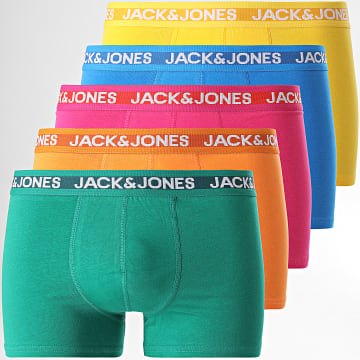  Jack And Jones - Lot De 5 Boxers Neon Color Bleu Rose Orange