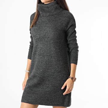 Only - Robe Pull Col Roulé Femme Jana Gris Anthracite