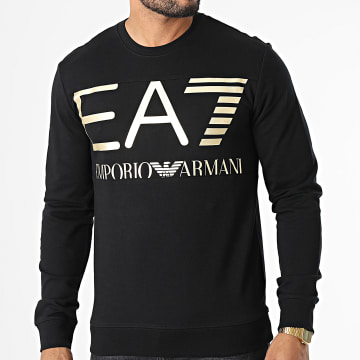  EA7 Emporio Armani - Sweat Crewneck 6LPM51-PJFGZ Noir Doré