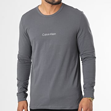  Calvin Klein - Tee Shirt Manches Longues NM2171E Gris Anthracite