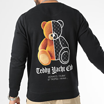 Teddy Yacht Club - Sudadera de cuello redondo Half Bear Negro