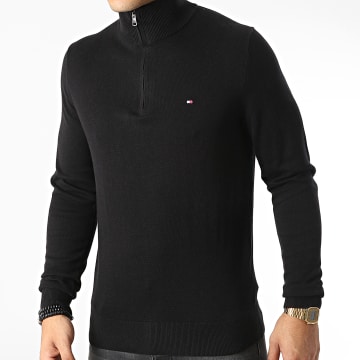 Tommy Hilfiger - Pima 8049 Maglione nero con collo a zip