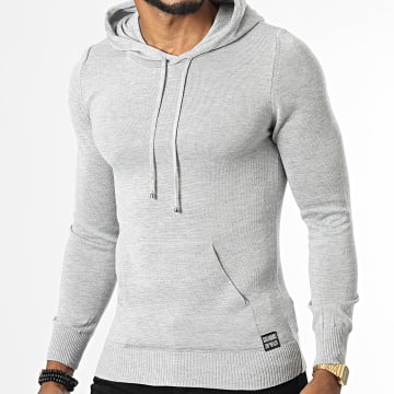  Paname Brothers - Pull Capuche PNM-228 Gris Chiné