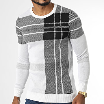  Paname Brothers - Pull PNM-225 Gris Noir Blanc