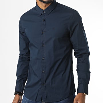  Calvin Klein - Chemise Manches Longues Stretch Poplin 0856 Bleu Marine
