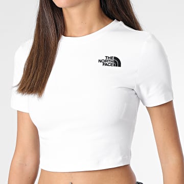  The North Face - Tee Shirt Crop Femme A55AO Blanc