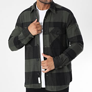  Only And Sons - Chemise Manches Longues A Carreaux Milo 22019854 Vert Kaki