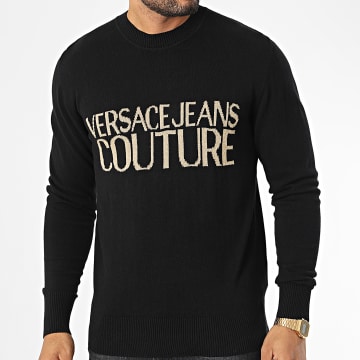  Versace Jeans Couture - Pull Logo 73GAFM01 Noir Doré
