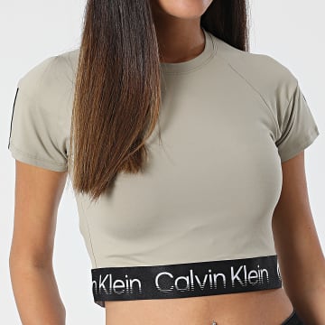  Calvin Klein - Tee Shirt Crop Femme GWF2K102 Beige