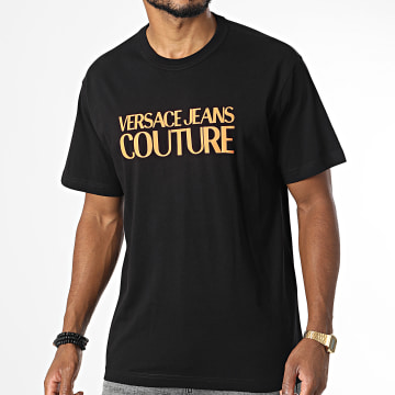  Versace Jeans Couture - Tee Shirt Logo Fluo 73GAHT03 Noir