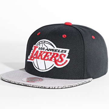  Mitchell and Ness - Casquette Snapback Three Collection Los Angeles Lakers Noir Gris