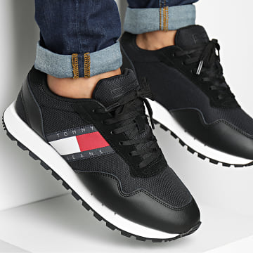 Tommy Hilfiger - Retro Leather Runner Sneakers 1081 Negro