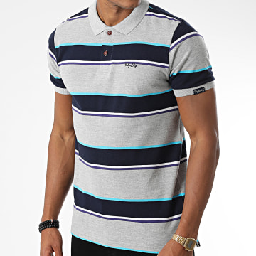  Tokyo Laundry - Polo Manches Courtes Nova Gris Chiné Bleu Marine