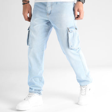 LBO - 2787 Blue Denim Wash Relaxed Fit Jeans Met Cargo Zakken