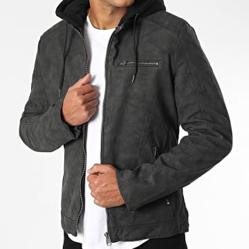  Tiffosi - Veste Biker Capuche Rennes 10047201 Noir