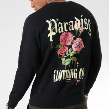 Luxury Lovers - Sweat Crewneck Paradise Roses Clothing Noir