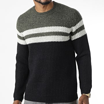 Only And Sons - Jersey Lazlo Negro Verde Caqui Blanco