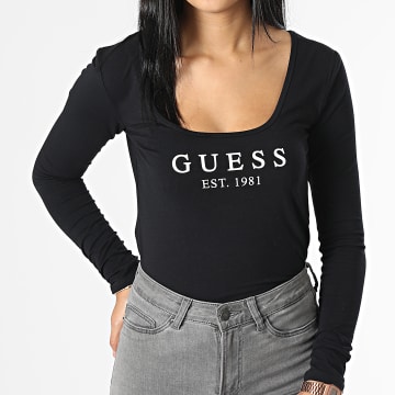  Guess - Tee Shirt Manches Longues Femme O2BM31 Noir