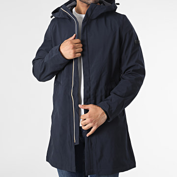  Zelys Paris - Veste Zippée Capuche Longue Tyson Bleu Marine