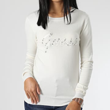 Guess Gilet Beige A Manches Longues Et Col En V Pour Femme main image 1
