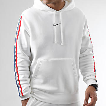  Nike - Sweat Capuche A Bandes Blanc