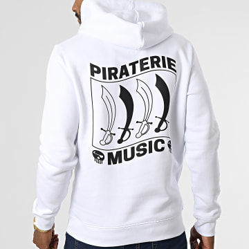  Piraterie Music - Sweat Capuche Etendard Blanc Noir
