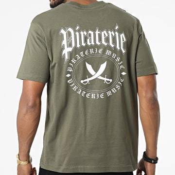  Piraterie Music - Tee Shirt Oversize Nation Vert Kaki Blanc
