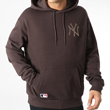 New Era Sweat Capuche Large Embroidered Logo New York Yankees Marron New Era Sweat Capuche Large Embroidered Logo New York Yankees Marron