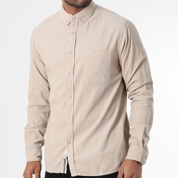 Solid - Camisa terciopelo manga larga Juan 21104208 Beige
