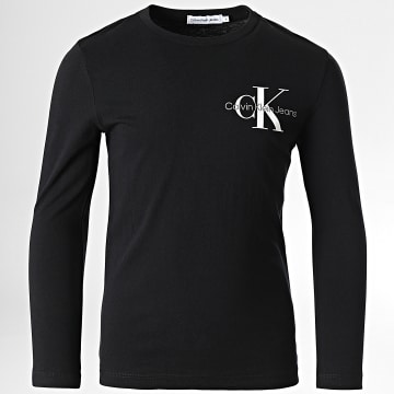  Calvin Klein - Tee Shirt Manches Longues Enfant Chest Monogram 1457 Noir