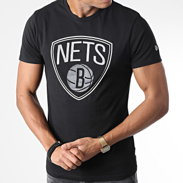  New Era - Tee Shirt Outline Logo Brooklyn Nets Noir