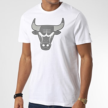  New Era - Tee Shirt Outline Logo Chicago Bulls Blanc