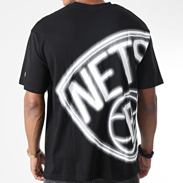  New Era - Tee Shirt Large Neon Brooklyn Nets Noir