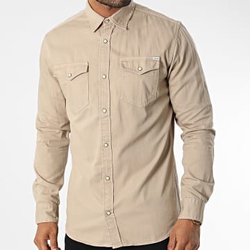  Jack And Jones - Chemise Jean A Manches Longues Sheridan Beige