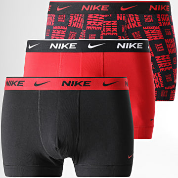  Nike - Lot De 3 Boxers Every Cotton Stretch KE1008 Noir Rouge