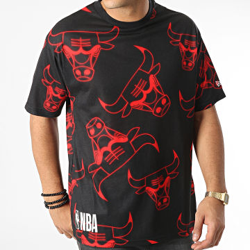  New Era - Tee Shirt All Over Print Neon Chicago Bulls Noir