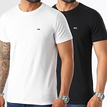 Tommy Jeans - Set di 2 camicie slim 5381 nero bianco