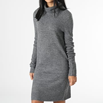  Only - Robe Pull Femme Col Roulé Elanor Gris Chiné