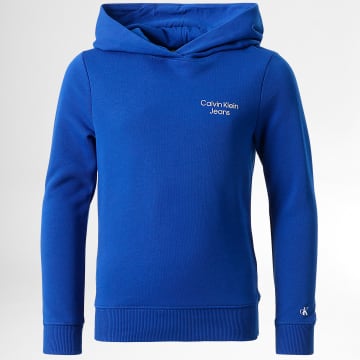  Calvin Klein - Sweat Capuche Enfant Stack Logo 1293 Bleu Roi