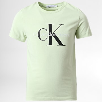  Calvin Klein - Tee Shirt Enfant Monogram Logo 0267 Vert