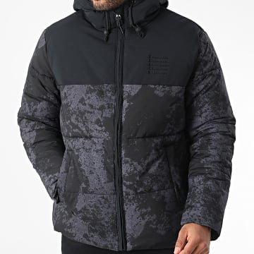  Champion - Doudoune Capuche 218085 Noir Gris Anthracite