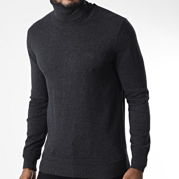  Schott NYC - Pull Col Roulé PLBEAL4 Gris Anthracite Chiné