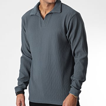  ADJ - Polo Manches Longues TS-024 Gris Anthracite