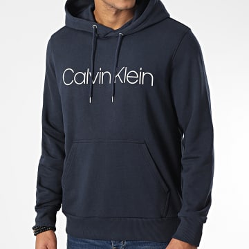 Calvin Klein - Felpa con cappuccio in cotone con logo 4060 blu navy