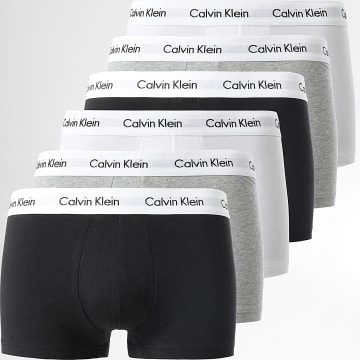 Calvin Klein - Pack de 6 Boxers U2664G Negro Blanco Gris Heather