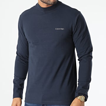  Calvin Klein - Tee Shirt Manches Longues Micro Logo 0179 Bleu Marine