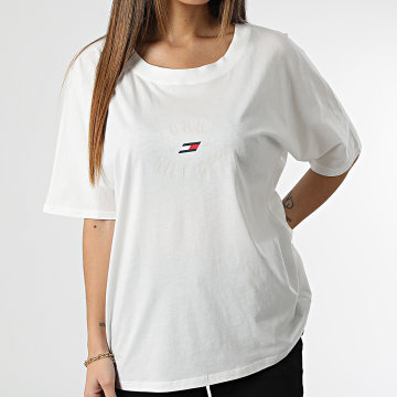 Tommy Hilfiger - Camiseta Mujer Relaxed Graphic 1474 Blanco