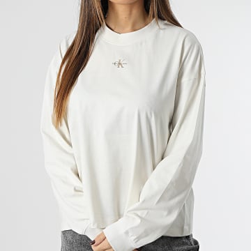 Calvin Klein - Tee Shirt Manches Longues Femme 0289 Beige