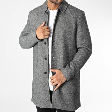  Only And Sons - Manteau Adam King Gris Anthracite Chiné