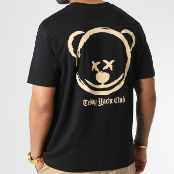 Teddy Yacht Club - Oversize Tee Shirt Large Smiley Bear Negro Beige